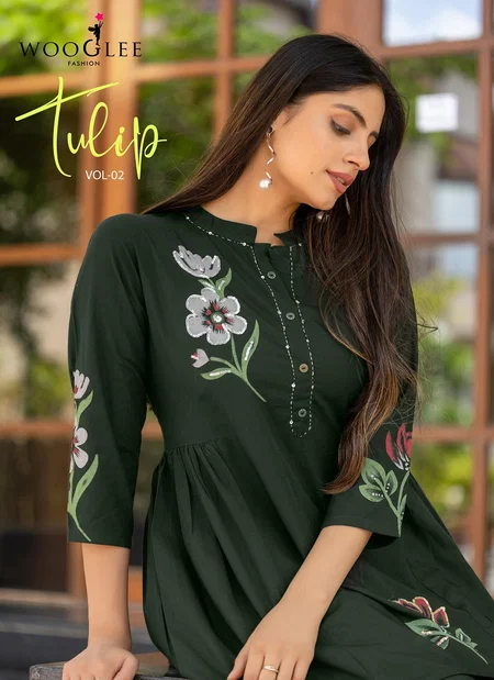 Tulip Vol 2 By Wooglee Rayon Slub Printed Co Ord Set Wholesalers In Surat

